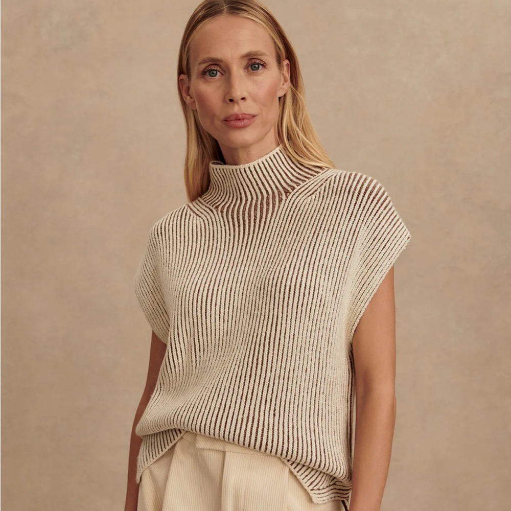 Varley Lauren Plated Knit Tank Sz M